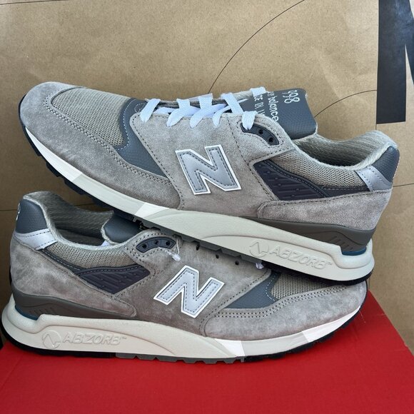 NEW!  New Balance 998 Grey Reflective Silver Made in USA U998GR Men Size 11.5 - Picture 2 of 7